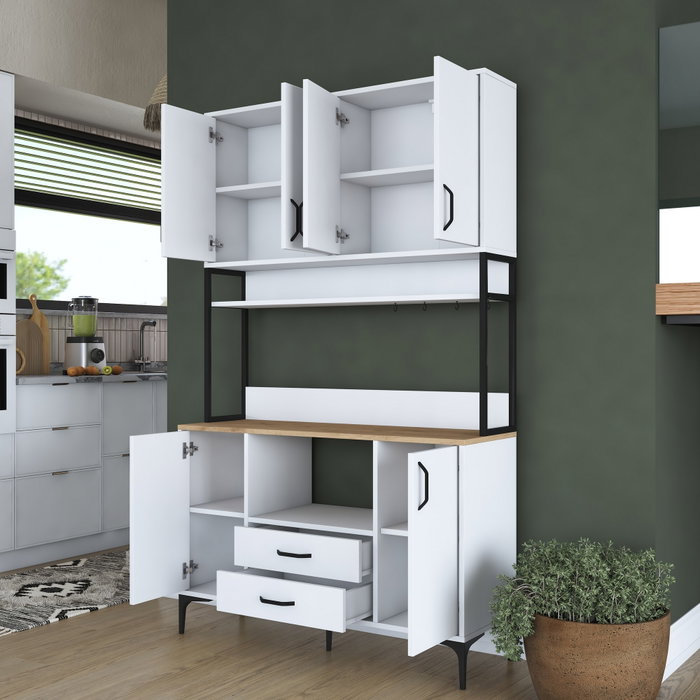 Hanah Home Gabinete Multipropósito Blanco y Nuez JE169 - 3260
